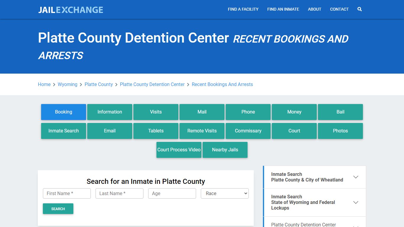 Platte County Detention Center Recent Bookings And Arrests - Jail Exchange